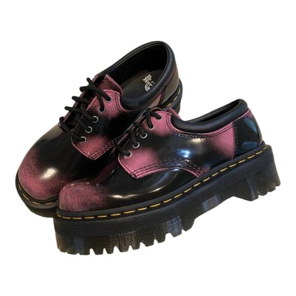 Dr. Martens Purple Black Leather Patent Lug Sole Platform‎ Men\'s Shoes Size 11 main image 6